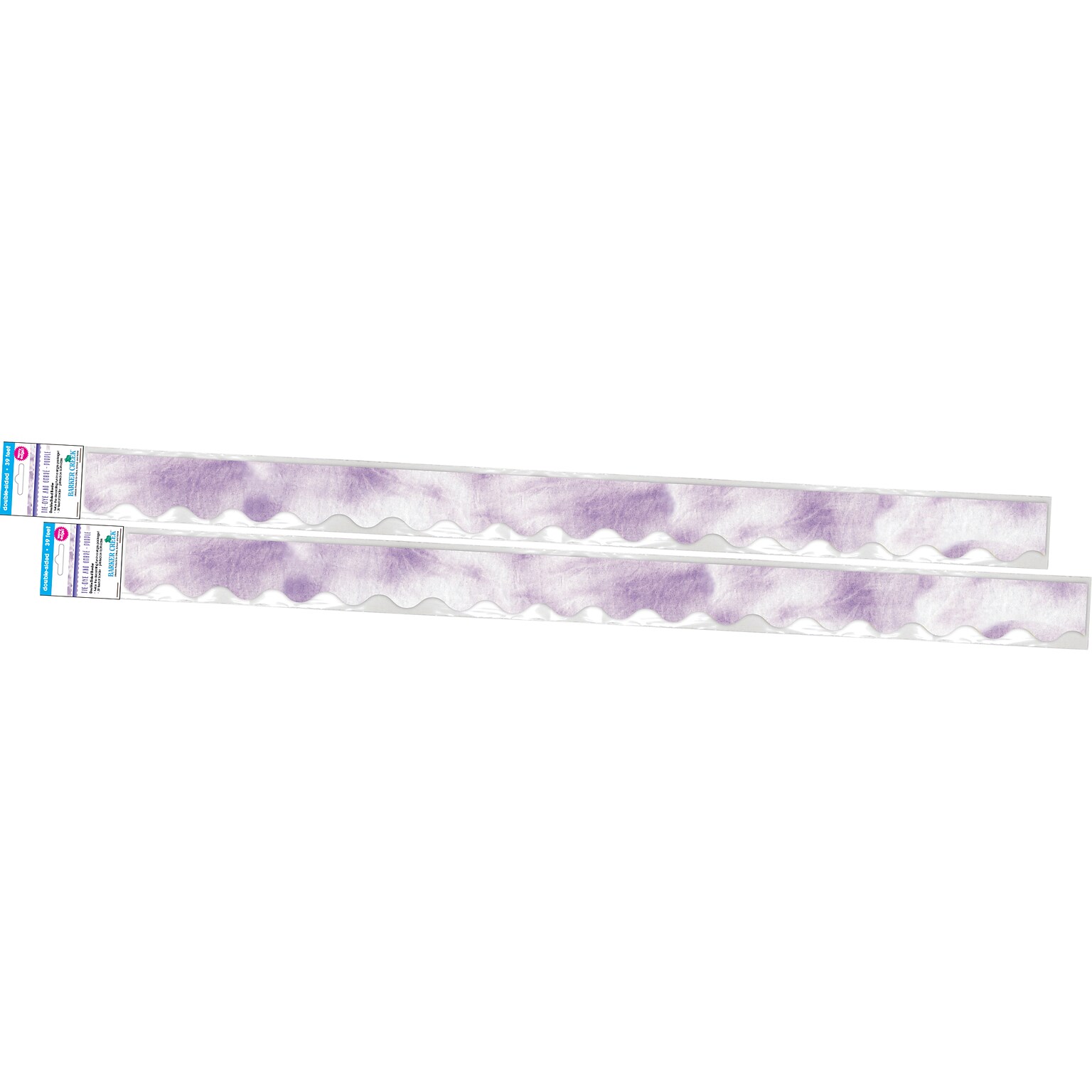 Barker Creek Double-Sided Scalloped Border, 36 x 2.25, Purple Tie-Dye and Ombré, 26/Pack (4331)