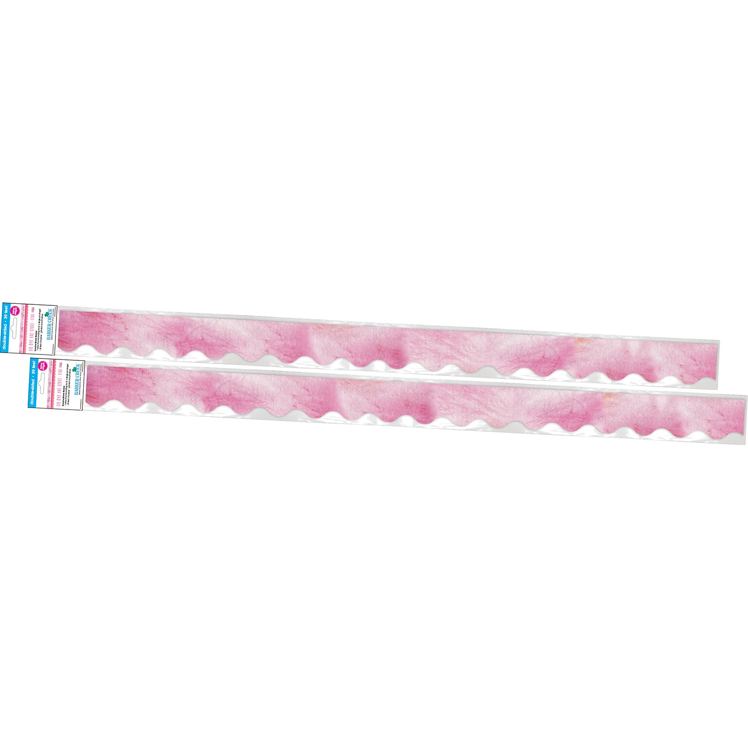 Barker Creek Double-Sided Scalloped Border, 36 x 2.25, Pink Tie-Dye and Ombré, 26/Pack (4332)