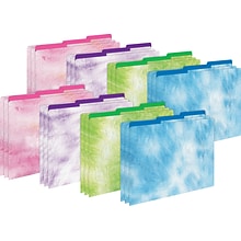 Barker Creek Tie-Dye and Ombré File Folders, 3-Tab, Letter Size, Assorted, 24/Set (4325)