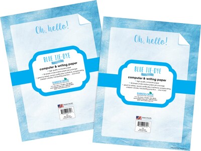 Barker Creek Tie-Dye & Ombré Computer Paper, 8.5 x 11, 60 lbs., Blue, 100 Sheets/Pack (4337)
