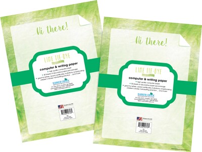 Barker Creek Tie-Dye & Ombré Computer Paper, 8.5 x 11, 60 lbs., Lime, 100 Sheets/Pack (4339)