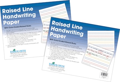 Barker Creek Raised Line Handwriting Paper, 100 Sheets/Set (5503-02)