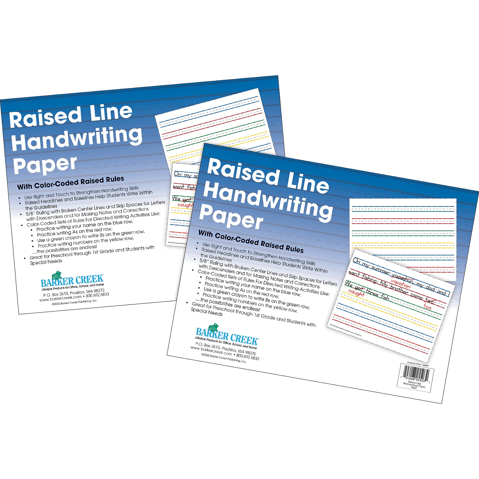 Barker Creek Raised Line Handwriting Paper, 100 Sheets/Set (5503-02)