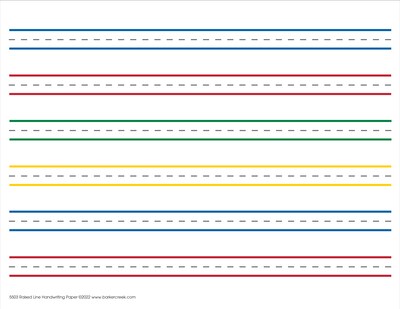 Barker Creek Raised Line Handwriting Paper, 100 Sheets/Set (5503-02)