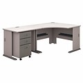Bush Business Furniture Cubix 48W Corner Desk with 36W Return and Mobile File Cabinet, Pewter (SRA005PESU)