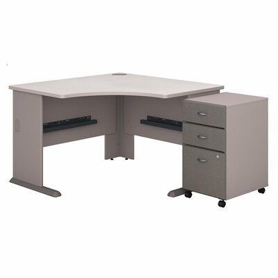 Bush Business Furniture Cubix 48W Corner Desk with Mobile File Cabinet, White Spectrum (SRA035PESU)