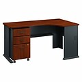 Bush Business Furniture Cubix Right Corner Desk with Mobile File Cabinet, Hansen Cherry/Galaxy (SRA075HCSU)