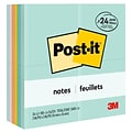 Post-it® Notes, 3 x 3, Beachside Café Collection, 100 Sheets/Pad, 24 Pads/Pack (654-24APVAD)