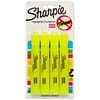 Sharpie Tank Highlighter, Chisel Tip, Fluorescent Yellow, 4/Pack (25164)