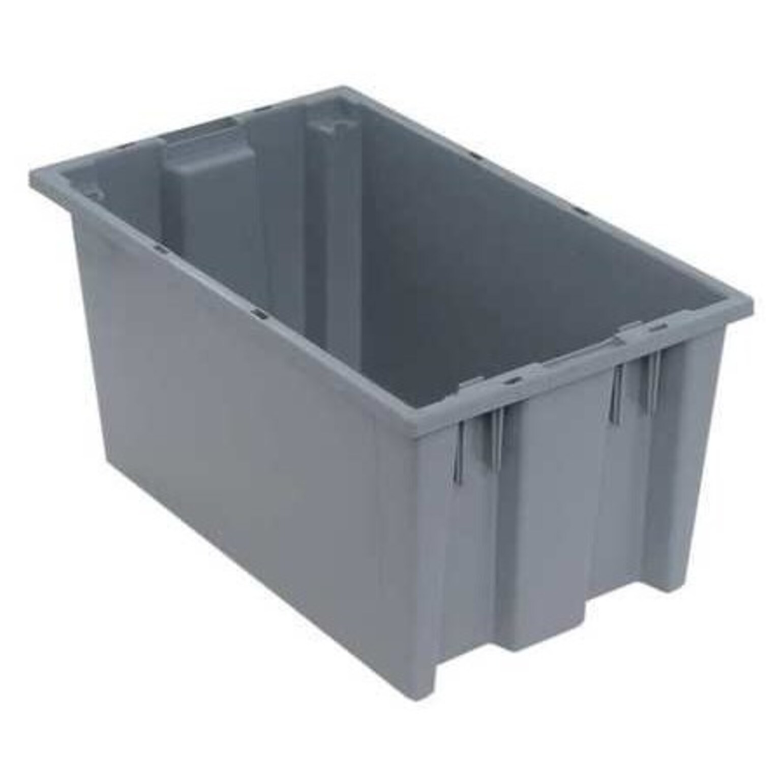 Quantum Storage Systems 18 x 11 x 9 Stack and Nest Totes, Gray/Silver, 6/Carton (SNT185GYCS)