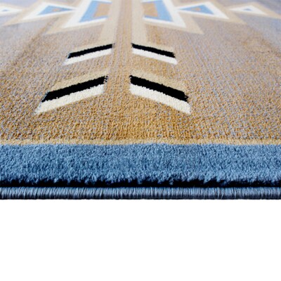 Flash Furniture Lodi Collection Olefin/Jute 108" x 72" Rectangular Machine Made Rug, Blue (OKRRG111369BL)