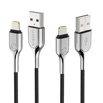 Cygnett Armored Lightning to USB-A Charge and Sync Cable, 3.28', Black (CY2669PCCAL)