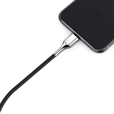 Cygnett Armored Lightning to USB Charge and Sync Cable, 9', Black (CY2671PCCAL)