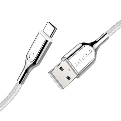Cygnett Charge and Sync Cable, Armored 2.0 USB-C to USB-A Cable, 3' White (CY2697PCUSA)