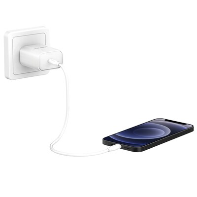 Cygnett PowerPlus 20-Watt USB-C Wall Charger with Power Delivery, White (CY3723PDWLCH)