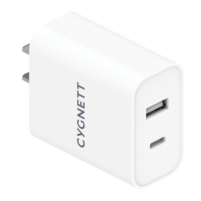 Cygnett PowerPlus 38-Watt Dual Port Wall Charger, White (CY3887POFLW)