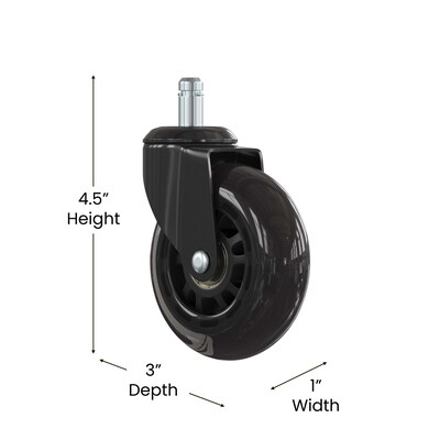 Flash Furniture 4.5" Office Chair Caster Wheels, 5/Pack (BLLBC800)