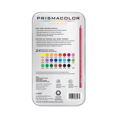 Prismacolor Premier Colored Pencils, Assorted Colors, 24/Box (3597THT)