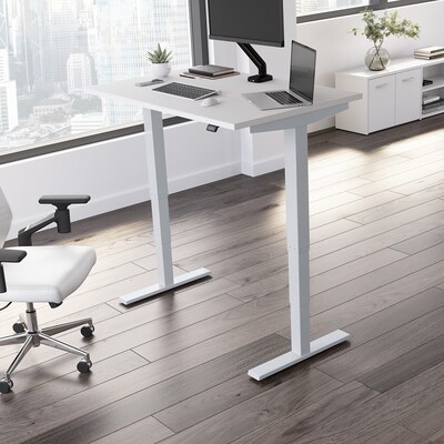 Bush Business Furniture Move 40 Series 28-48 Adjustable Standing Desk, White/Cool Gray Metallic (M
