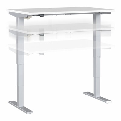 Bush Business Furniture Move 40 Series 28-48 Adjustable Standing Desk, White/Cool Gray Metallic (M