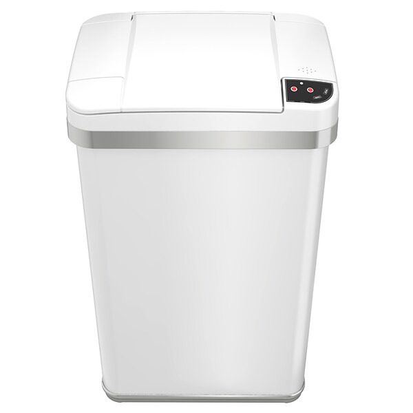 iTouchless Automatic Touchless Sensor Trash Can with Odor Filter and Fragrance – 4 Gallon - White