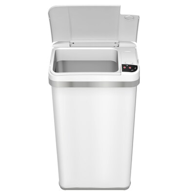 iTouchless Automatic Touchless Sensor Trash Can with Odor Filter and Fragrance – 4 Gallon - White