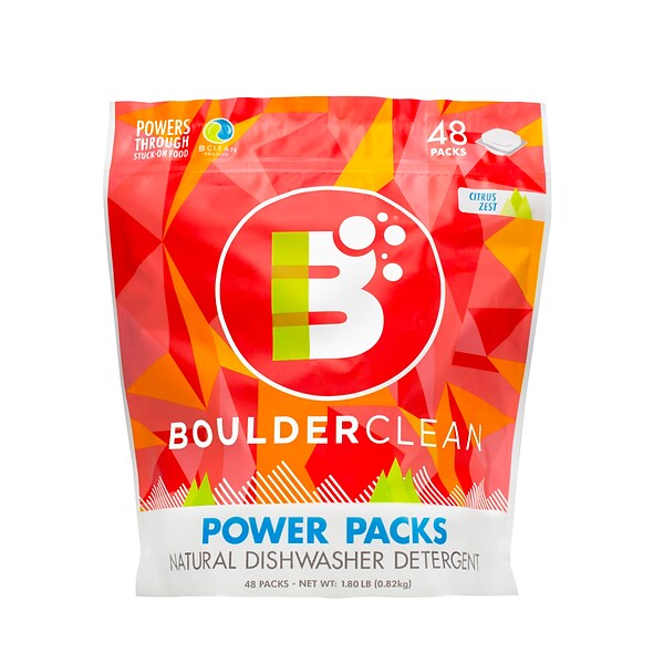 Boulder Clean Dishwasher Detergent Pacs, Citrus Zest, 48 Pacs (003663)