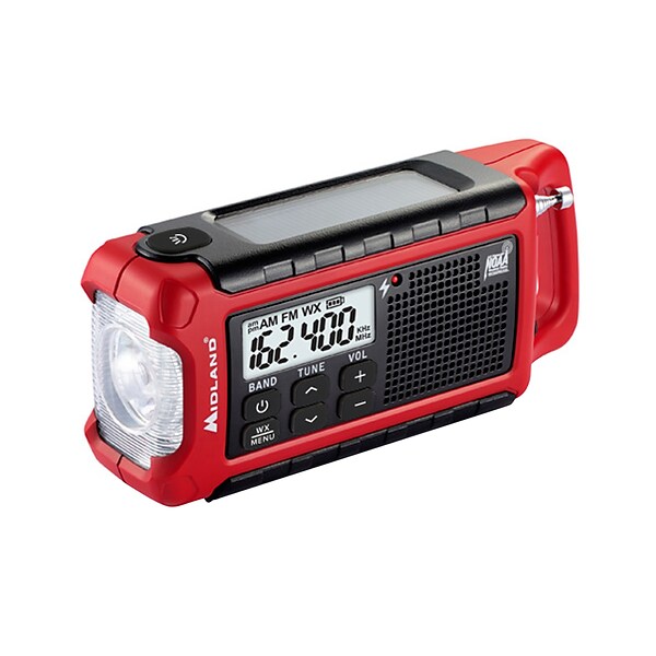 Midland E+READY ER210 Weather Alert Radio, Red