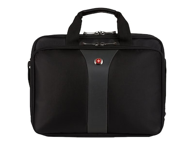 SWISSGEAR Legacy 16 Polyester Laptop Bag, TSA Checkpoint Friendly, Black/Gray (Y67921)