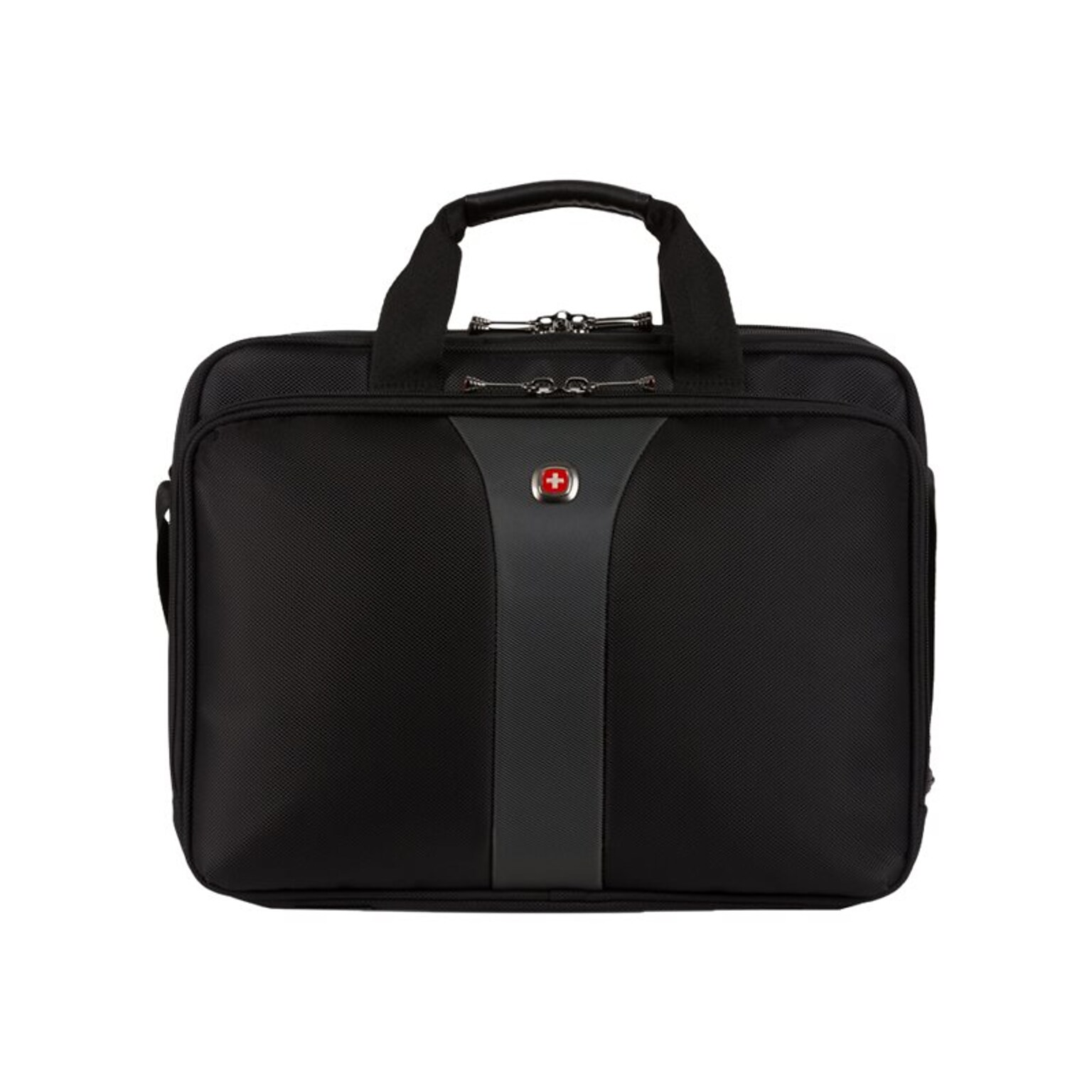 SWISSGEAR Legacy 16 Polyester Laptop Bag, TSA Checkpoint Friendly, Black/Gray (Y67921)
