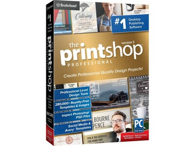 Broderbund Print Shop Professional 5.0 Creative Design Suite for Windows, 1 User [Download]