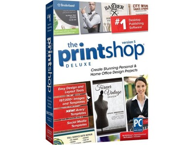 Broderbund Print Shop Deluxe 5.0 Creative Design Suite for Windows, 1 User [Download]