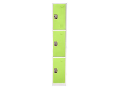 AdirOffice 72 3-Tier Key Lock Green Steel Storage Locker, 4/Pack (629-203-GRN-4PK)