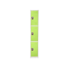 AdirOffice 72 3-Tier Key Lock Green Steel Storage Locker, 4/Pack (629-203-GRN-4PK)