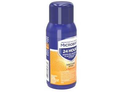 Microban 24 Disinfecting Sanitizing Spray, Citrus Scent, 2.8 Oz., 4/Pack (02911)