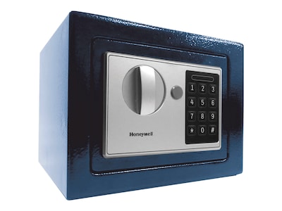 Honeywell Steel Box Safe with Keypad Lock, Navy, 0.15 cu. ft. (5605B)