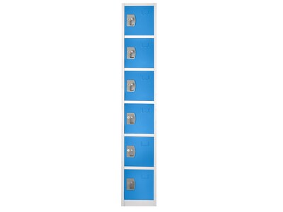 AdirOffice 72'' 6-Tier Key Lock Blue Steel Storage Locker, 4/Pack (629-206-BLU-4PK)