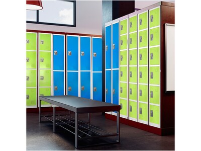 AdirOffice 72'' 6-Tier Key Lock Blue Steel Storage Locker, 4/Pack (629-206-BLU-4PK)