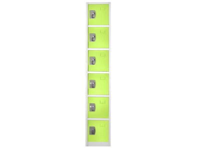 AdirOffice 72'' 6-Tier Key Lock Green Steel Storage Locker, 4/Pack (629-206-GRN-4PK)