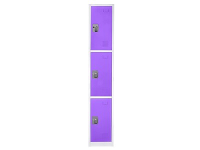 AdirOffice 72" 3-Tier Purple Storage Locker, 4/Pack (629-203-PUR-4PK)