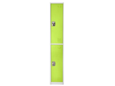 AdirOffice 72 2-Tier Key Lock Green Steel Storage Locker, 4/Pack (629-202-GRN-4PK)