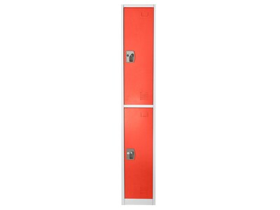 AdirOffice 72 2-Tier Key Lock Red Steel Storage Locker, 4/Pack (629-202-RED-4PK)