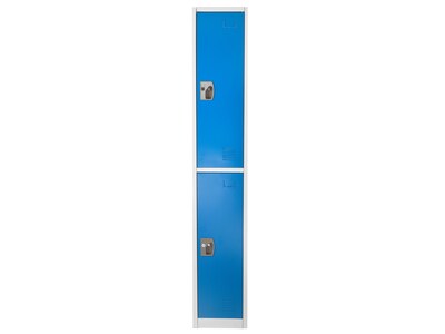 AdirOffice 72" Double-Compartment Steel Tier Key Lock Blue Storage Locker, 4/Pack (629-202-BLU-4PK)