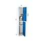 AdirOffice 72" Double-Compartment Steel Tier Key Lock Blue Storage Locker, 4/Pack (629-202-BLU-4PK)