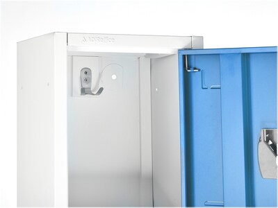 AdirOffice 72" Double-Compartment Steel Tier Key Lock Blue Storage Locker, 4/Pack (629-202-BLU-4PK)