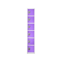 AdirOffice 72 6-Tier Key Lock Purple Steel Storage Locker, 4/Pack (629-206-PUR-4PK)
