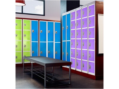 AdirOffice 72'' 6-Tier Key Lock Purple Steel Storage Locker, 4/Pack (629-206-PUR-4PK)