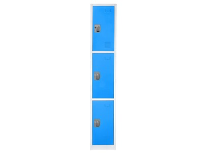 AdirOffice 72 Triple-Compartment Steel Tier Key Lock Blue Storage Locker, 4/Pack (629-203-BLU-4PK)
