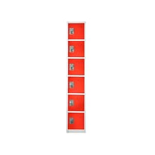 AdirOffice 72 6-Tier Key Lock Red Steel Storage Locker, 4/Pack (629-206-RED-4PK)