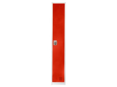 AdirOffice 72 1-Compartment Steel Tier Key Lock Red Storage Locker, 4/Pack (629-201-RED-4PK)